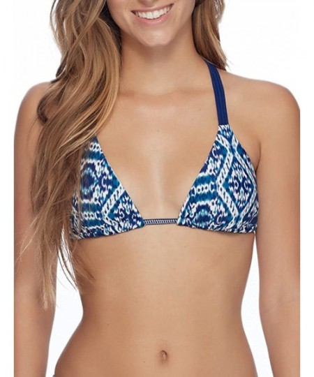 Tops Junior's Artefact Oasis Braided Triangle Bikini Top- Midnight- Medium - CJ12O2ORUNX