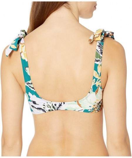 Tops Women's Scoop Shoulder Bikini Swim Top - Tropical Print - CT18ZQ0HA32