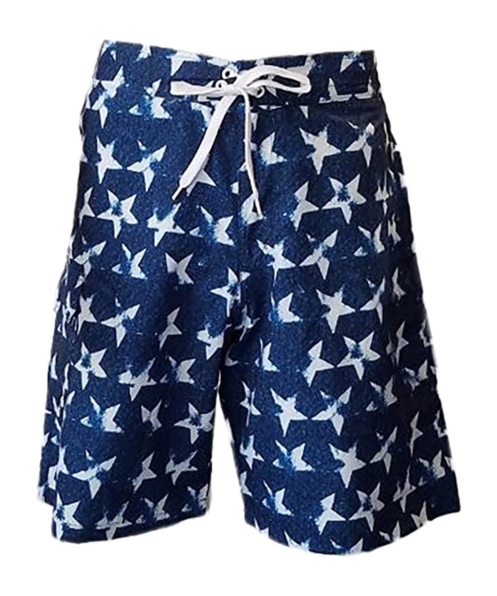 Board Shorts Men's Drawstring Waistband Side Pocket Swimwear Boardshorts - Star - CG17YUCNACK