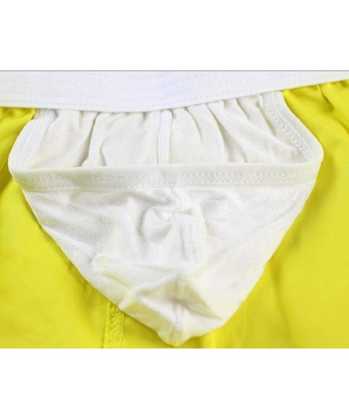 Board Shorts Men's Swim Shorts Beach Bathing Beach Trunks Boardshorts - Yellow - CU18SZN8U34