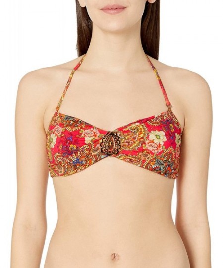 Tops Women's Camellia Bandeau Bikini Top - Camellia - C8185LWMMWG