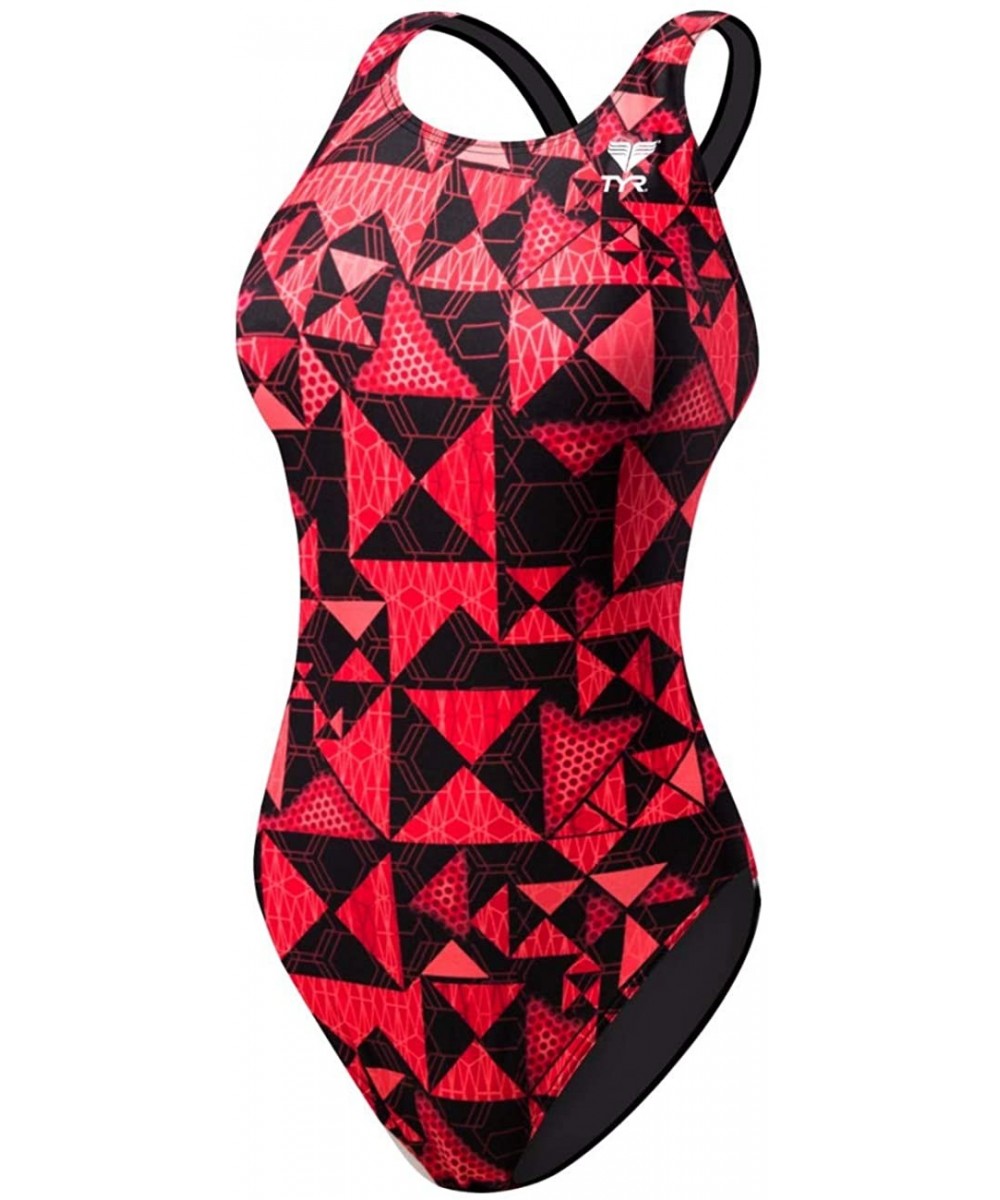 Racing K Sport Competitor Kaleidoscope Maxfit Swimsuit - Red - CO11L43GUYJ