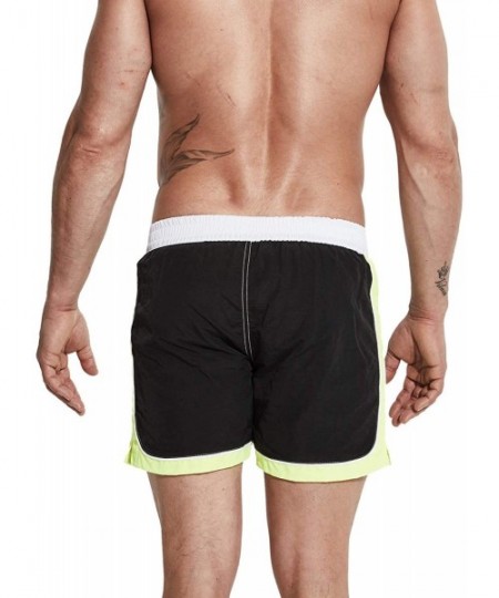 Board Shorts Men's Fashion Pocket Board Shorts Drawstring Swimming Quick Dry Tunks - Black - C7196NA3Z2H