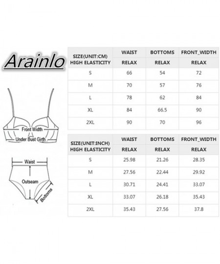 Sets Women's High Waist Bikini Set Solid Color Bathing Suit Adjustable Strap Two Piece Swimwear Sport Bikini - B-black - CB18...