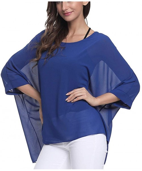 Cover-Ups Women's Bohemian Chiffon Blouse Batwing Sleeve Swimsuit Coverups - 4324be - CI18W07Q5M5