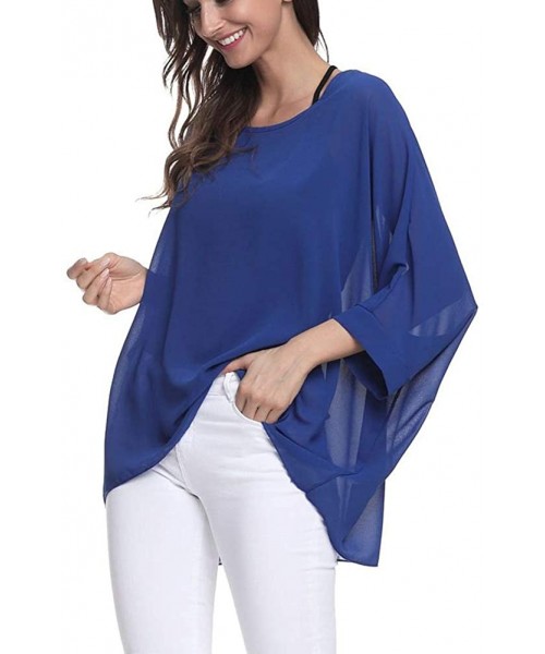 Cover-Ups Women's Bohemian Chiffon Blouse Batwing Sleeve Swimsuit Coverups - 4324be - CI18W07Q5M5