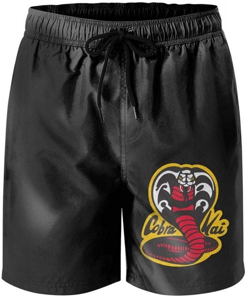 Trunks Black Cobra-Kai-Black-White-Snake-Logo-Running Shorts Men Custom Funny Shorts for Men - White-31 - CY18TOYEG6A