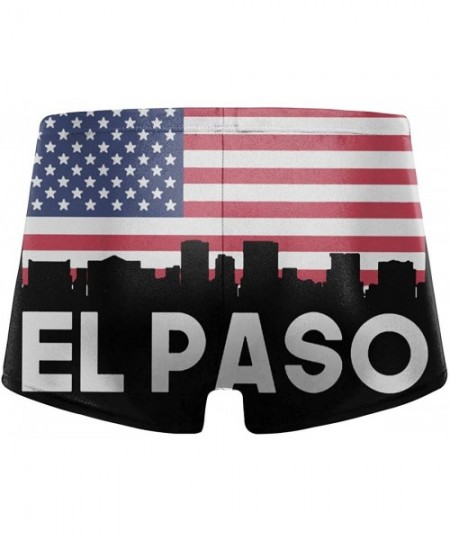 Briefs El Paso Tx American Flag Men's Fashion Swimsuit Boxer Trunks Square Cut Bathing Suits - El Paso Tx American Flag - C91...