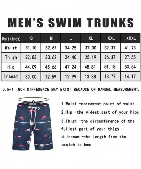 Board Shorts Mens Swim Trunks with Pockets Beach Swimwear Quick Dry Long Elastic Waistband Board Shorts Bathing Suits Holiday...