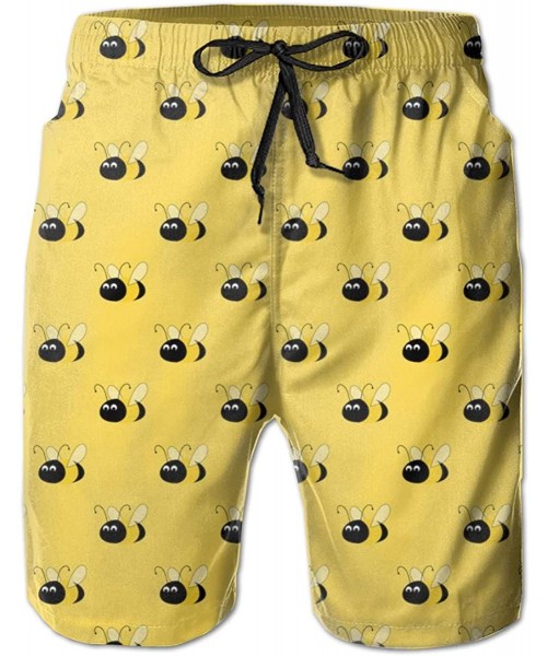 Trunks Swim Trunks Summer Beach Shorts Pockets Yellow Bees Boardshorts for Men Youth Boys - Yellow Bees - C4190XCOUKA