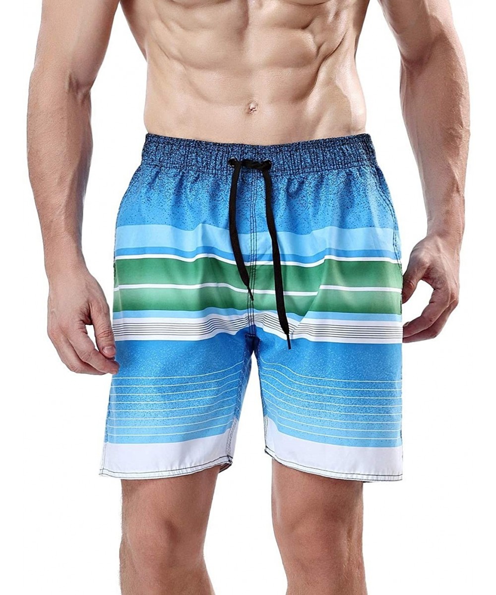 Trunks Men's Swim Trunks - Ocean Blue - C218697090K