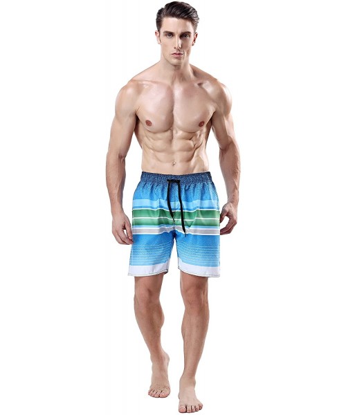 Trunks Men's Swim Trunks - Ocean Blue - C218697090K