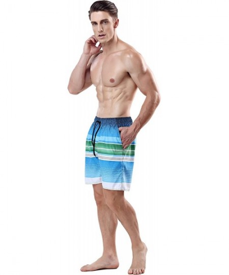 Trunks Men's Swim Trunks - Ocean Blue - C218697090K