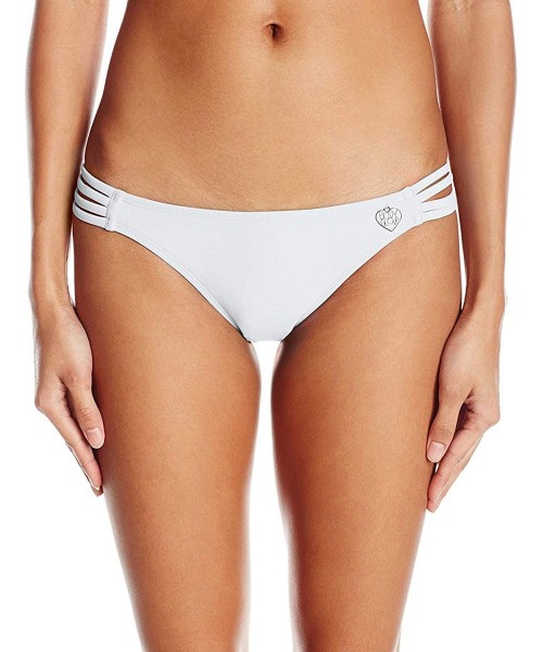 Sets Women's Smoothies Flirty Surf Rider Solid Bikini Bottom Swimsuit - White - CP11G7F0RI9