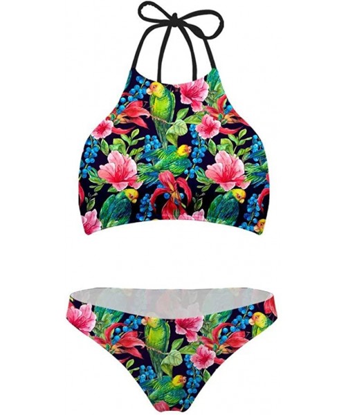 Sets Women's Sexy Bikini Swimsuit Tropical Floral Print Swimwear - P5 Tropical Flowers and Birds - C418U5CDD4E