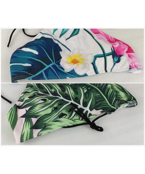 Sets Women's Sexy Bikini Swimsuit Tropical Floral Print Swimwear - P5 Tropical Flowers and Birds - C418U5CDD4E