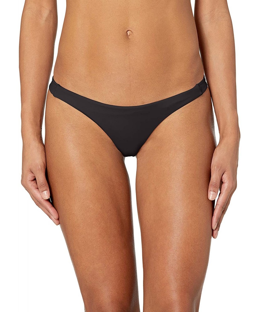 Tankinis Women's Solid Skimpy Bikini Bottom - Black - CL18EQQSIDH