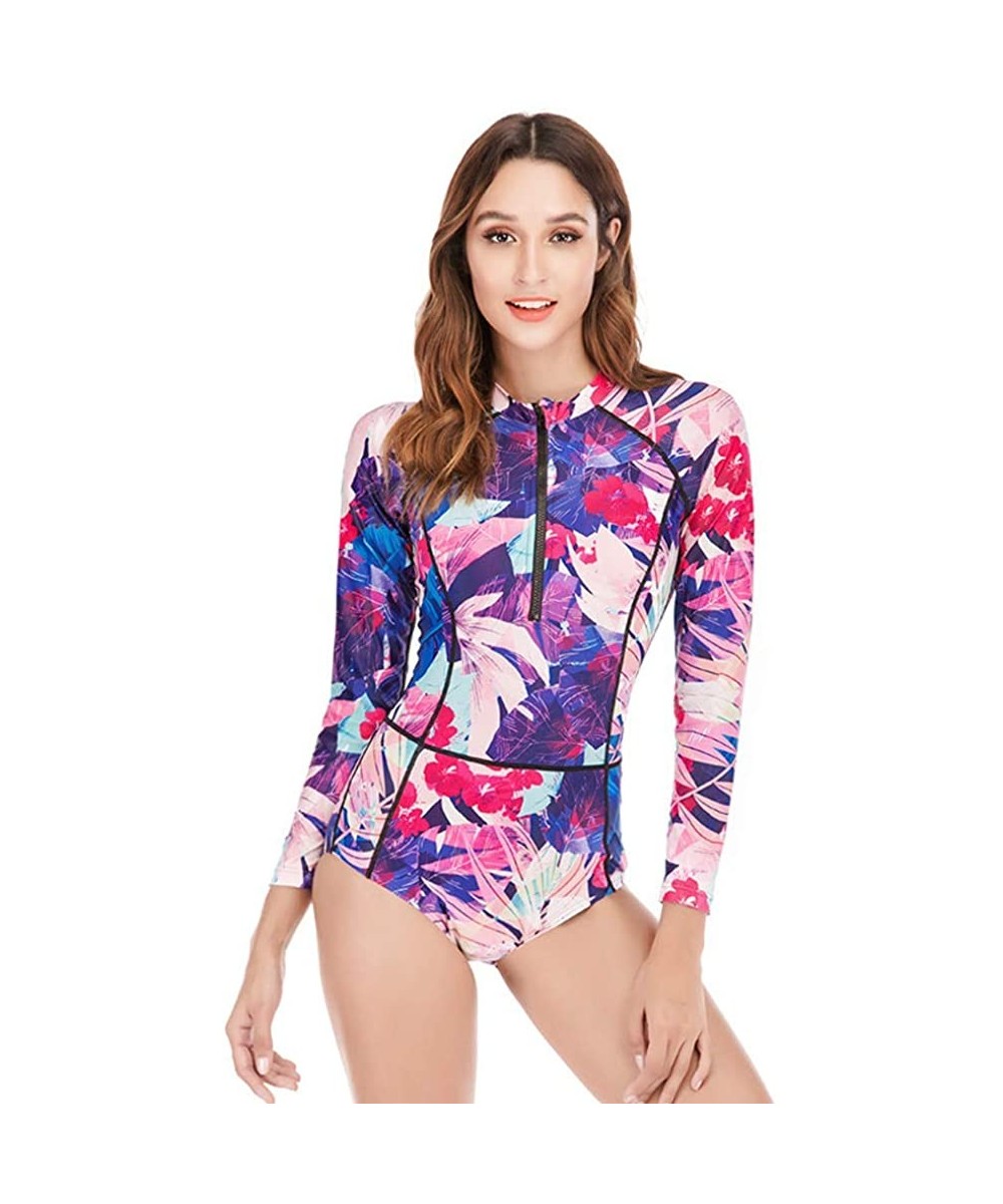 Rash Guards Womens Rashguard One Peice Swimsuit Long Sleeve UV Protection Surfing Swimwear - Style4 - CF18TL8O4WE