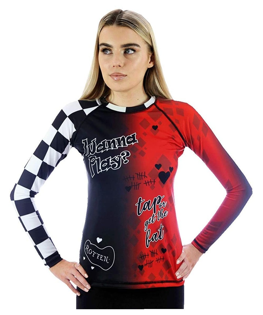 Rash Guards Women's Rash Guard BJJ MMA Premium Jiu Jitsu Fighting Grappling Compression Shirt - Wanna Play - CP1933AGHT3