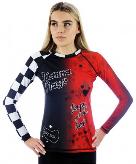 Rash Guards Women's Rash Guard BJJ MMA Premium Jiu Jitsu Fighting Grappling Compression Shirt - Wanna Play - CP1933AGHT3