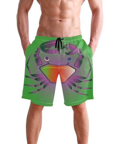 Board Shorts Mens Swim Trunks Anchors Starfish Beach Board Shorts - Amazing Crab - CD18NX9KQNL