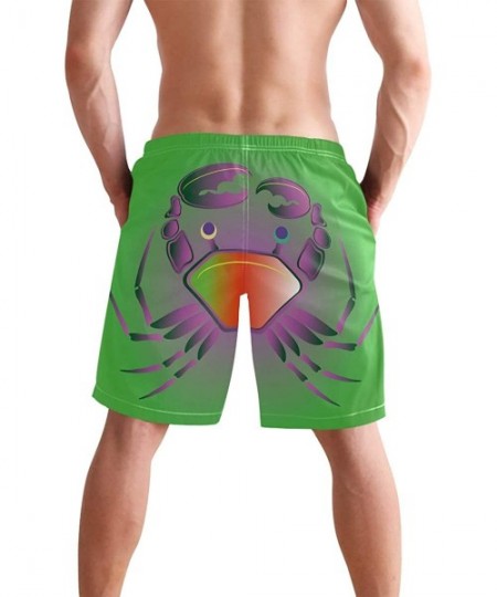 Board Shorts Mens Swim Trunks Anchors Starfish Beach Board Shorts - Amazing Crab - CD18NX9KQNL