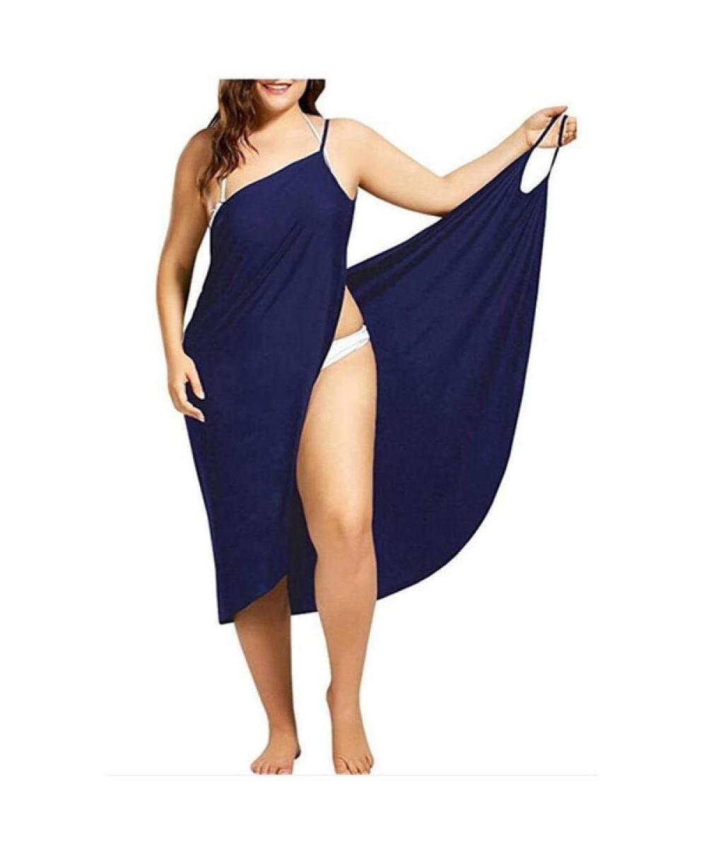 Cover-Ups Beach Towels Summer Women Sexy Beach V-Neck Sling Dress Towel Backless Bathrobe Fast Dry Swimwear Women Tropical Dr...