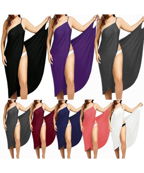 Cover-Ups Beach Towels Summer Women Sexy Beach V-Neck Sling Dress Towel Backless Bathrobe Fast Dry Swimwear Women Tropical Dr...