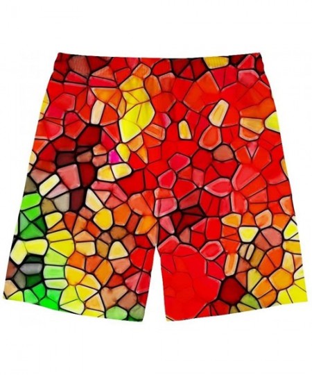 Trunks Men's Swim Trunks Quick Dry Bathing Suits Sur Beach Holiday Party Board Shorts with Mesh Lining - Colorful Geometry - ...