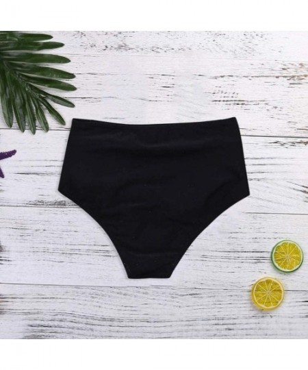 Racing Women High Waisted Bikini Swim Pants Shorts Bottom Swimsuit Swimwear Bathing - Black - C1194RAX4TN