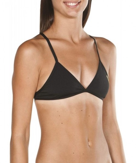 Tops Women's Rule Breaker Feel Triangle MaxLife Bikini Top - Black - C918CKLYZ69