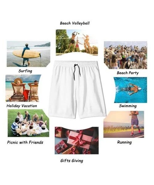 Board Shorts 2020 Trump Mens Summer Printing Beach Shorts Quick Dry Swimming Trunks Casual Drawstring Loose Short Pants - Whi...