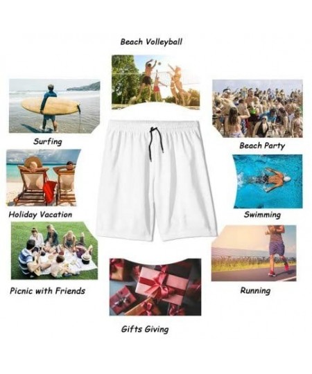 Board Shorts 2020 Trump Mens Summer Printing Beach Shorts Quick Dry Swimming Trunks Casual Drawstring Loose Short Pants - Whi...