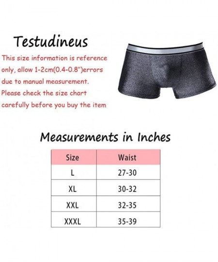 Briefs Men's Liquid Metallic Boxer Shorts Drawstring Underwear Briefs Swimsuit Trunks Underpants Swimwear - Black F - CV18YZM...