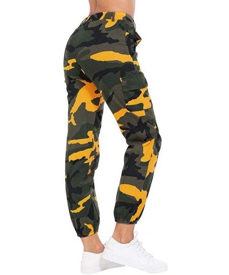 Cover-Ups Women Summer Modal Camouflage Sports Fitness Yoga Leisure Cargo Pants - Camo Pant-yellow - CG18SD6RRT9