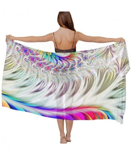 Cover-Ups Women Chiffon Scarf Sunscreen Shawl Wrap Swimsuit Cover Up Beach Sarongs - Colorful Tie Dye - C119C408H85