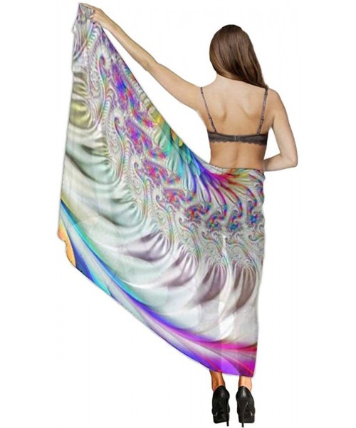 Cover-Ups Women Chiffon Scarf Sunscreen Shawl Wrap Swimsuit Cover Up Beach Sarongs - Colorful Tie Dye - C119C408H85