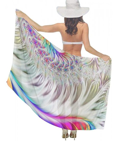 Cover-Ups Women Chiffon Scarf Sunscreen Shawl Wrap Swimsuit Cover Up Beach Sarongs - Colorful Tie Dye - C119C408H85