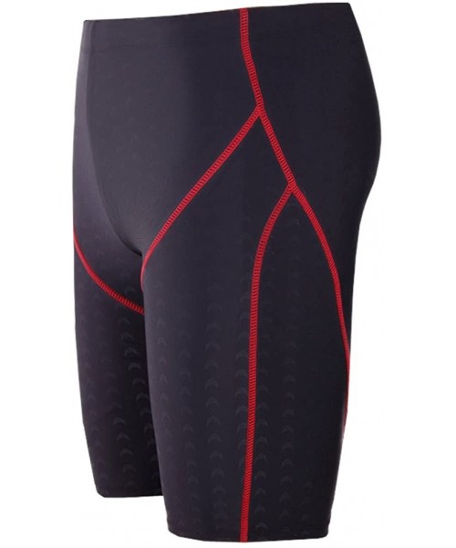 Racing Men's Compression Speed Short Solid Jammer - Black/Red - C812EBNXRKN