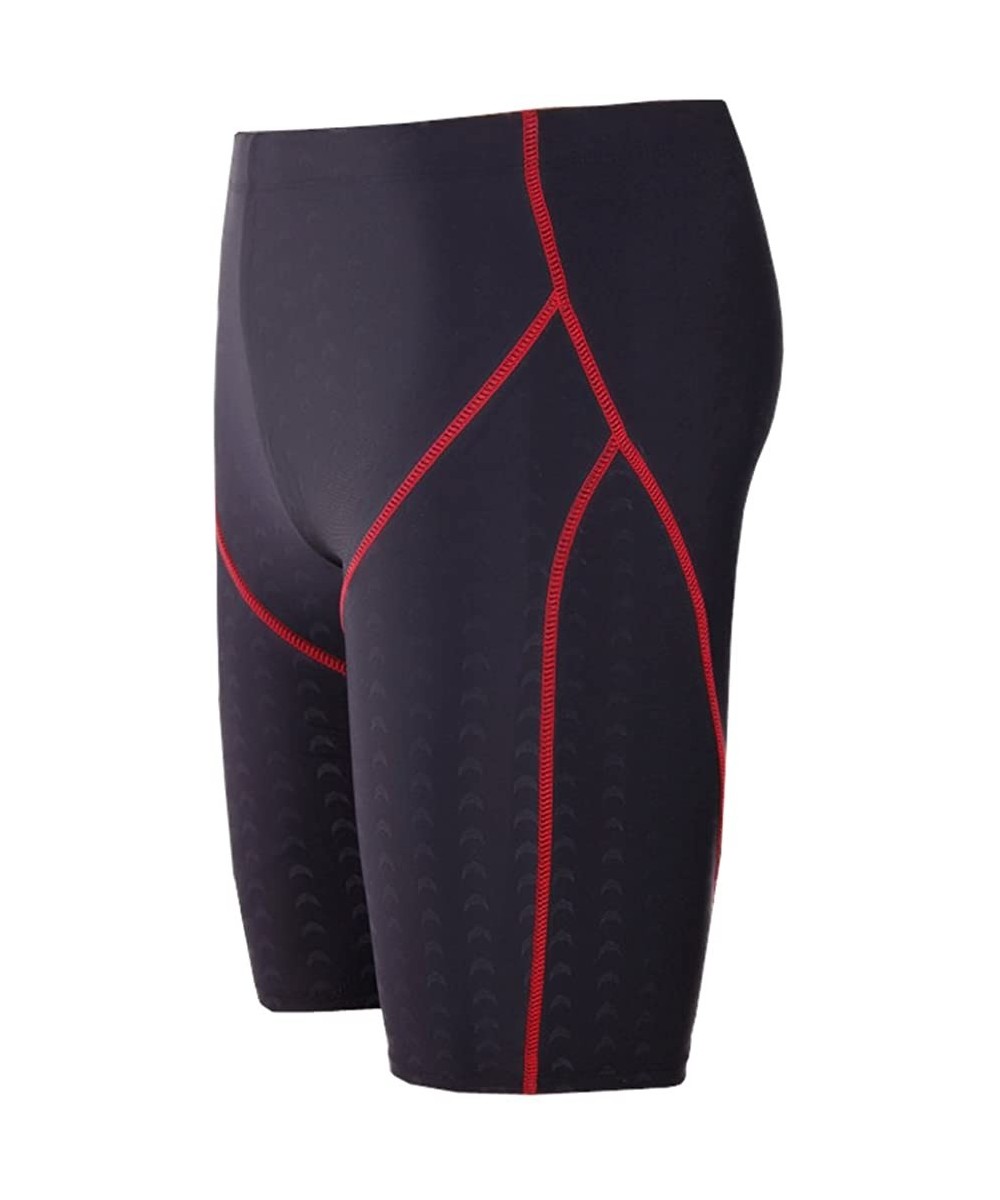 Racing Men's Compression Speed Short Solid Jammer - Black/Red - C812EBNXRKN