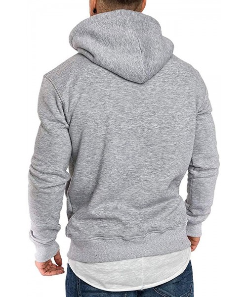 Board Shorts Men's Sweater HuiKai Simple Hoodies Long Sleeve Autumn Winter Casual Sweatshirt Top Blouse Tracksuits - Gray - C...