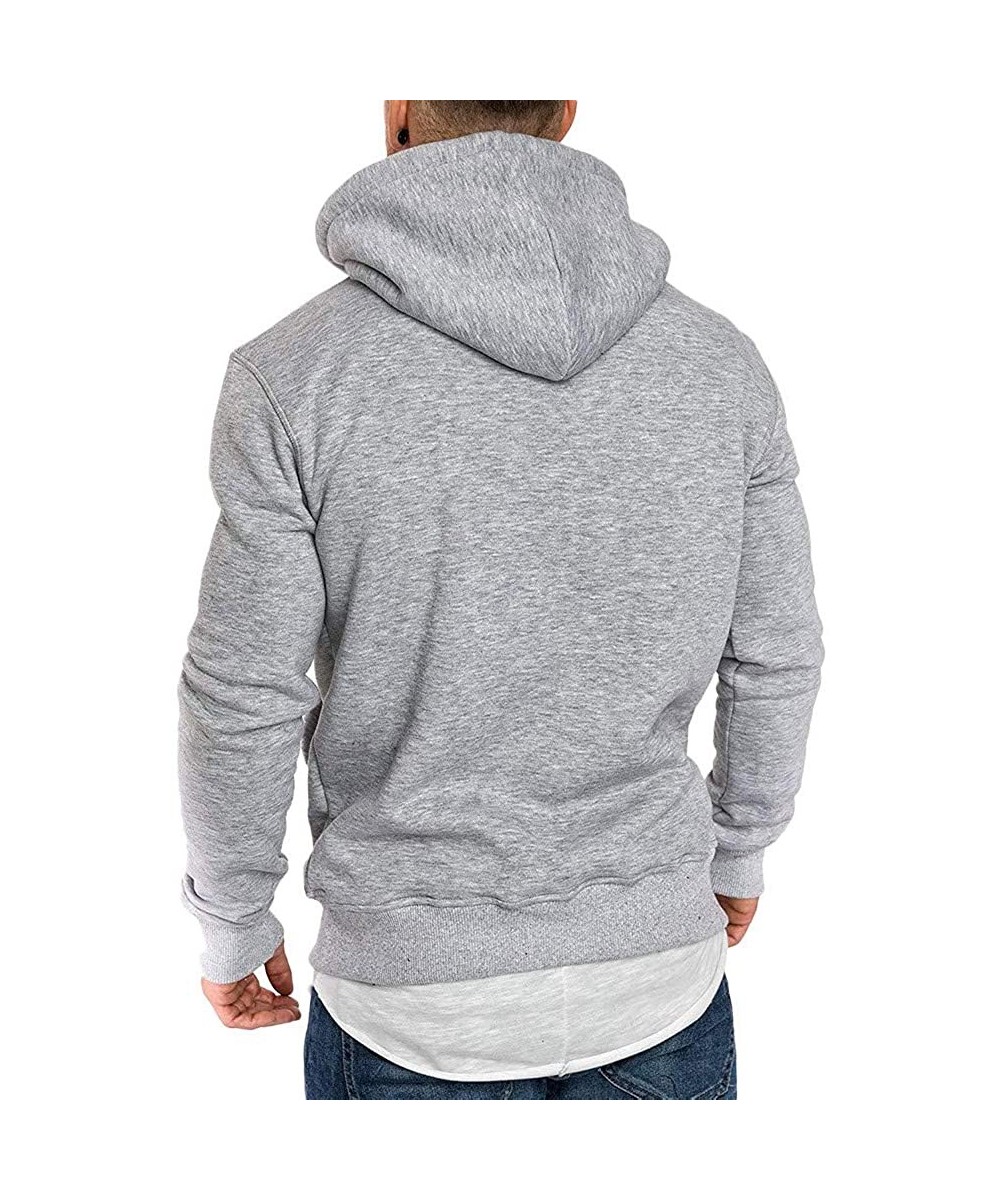 Board Shorts Men's Sweater HuiKai Simple Hoodies Long Sleeve Autumn Winter Casual Sweatshirt Top Blouse Tracksuits - Gray - C...