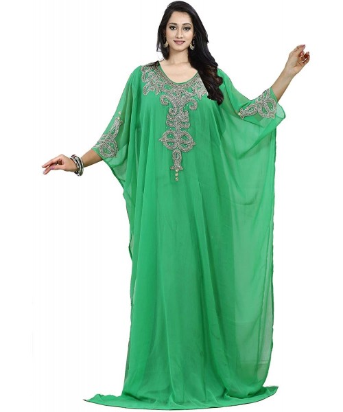 Cover-Ups Women Kaftan Farasha Caftan Kimono Long Maxi Dress Summer Cover up Free Size - Applegreen - CA192OXNZL3