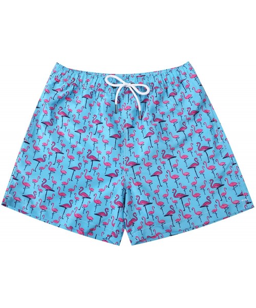 Trunks Mens Swimwear Flamingo Boardshort-Many and Various Prints Shorts-Swim Trunks with Mesh Lining and Pockets - 9 Flamingo...