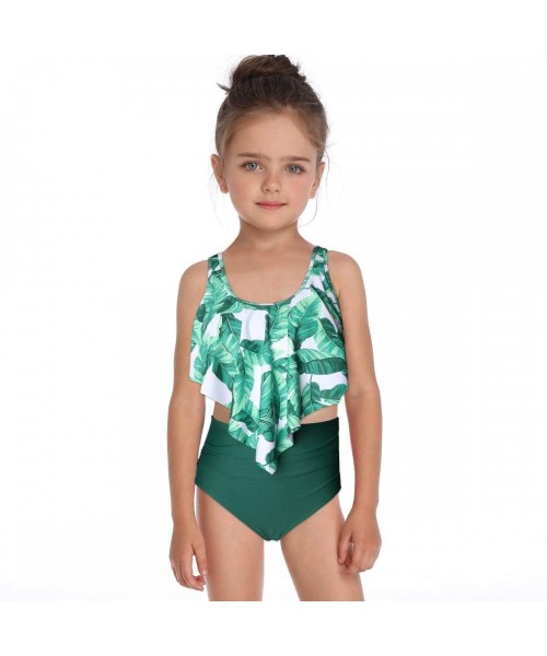 Sets Women Two Pieces Swimsuit Ruffle Swimwear Kids Girls Bikini Bathing Suit Mommy and Me Matching Family Beachwear Sets - B...