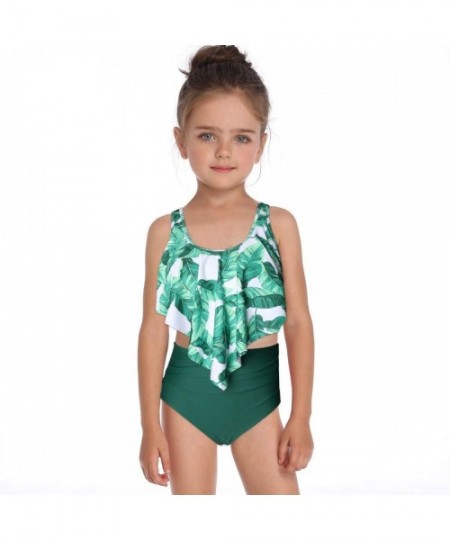 Sets Women Two Pieces Swimsuit Ruffle Swimwear Kids Girls Bikini Bathing Suit Mommy and Me Matching Family Beachwear Sets - B...