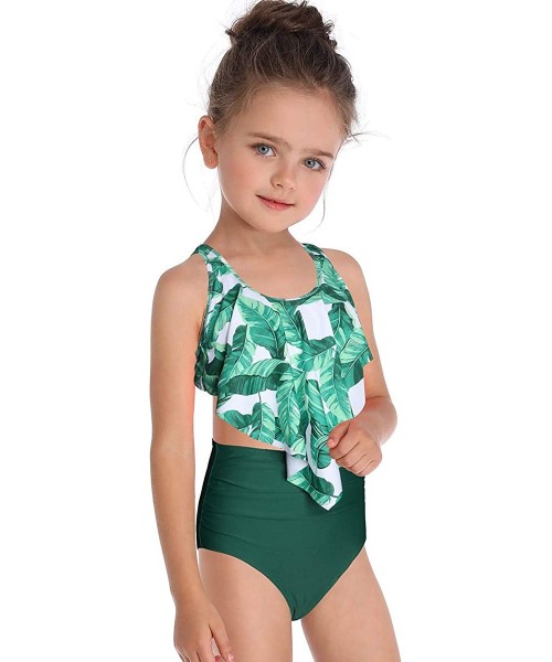 Sets Women Two Pieces Swimsuit Ruffle Swimwear Kids Girls Bikini Bathing Suit Mommy and Me Matching Family Beachwear Sets - B...