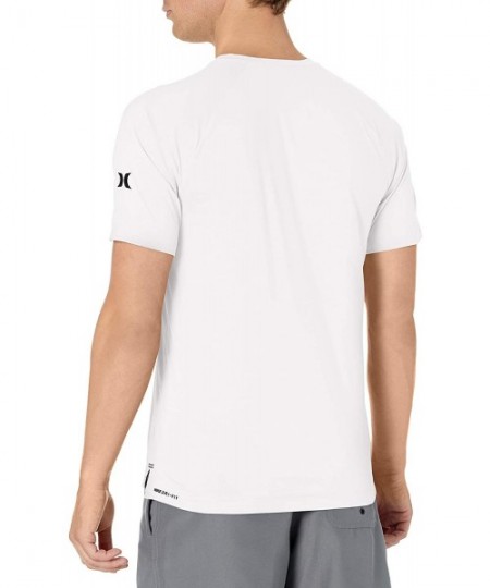 Rash Guards Men's Nike Dri-fit Short Sleeve Sun Protection +50 UPF Rashguard - White - CK186AWLSIC