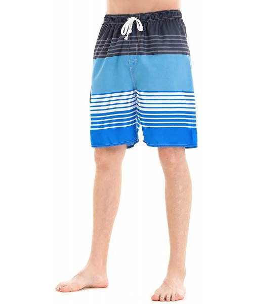 Board Shorts Men's Boardshort Swim Trunks Beach Quick Dry Swimming Shorts - Bright Blue(elastic) - CP18TMC97W2