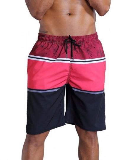 Board Shorts Men's Swim Trunks - Red-6547 - CG19GCZWSSK